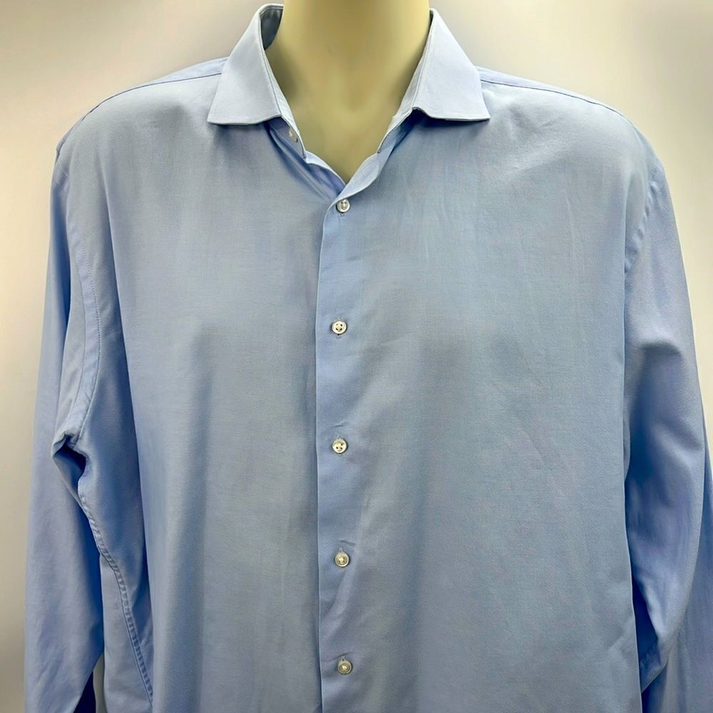 Nordstrom Rack pastel blue button up dress shirt trim fit